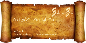 Zsigó Zoltán névjegykártya
