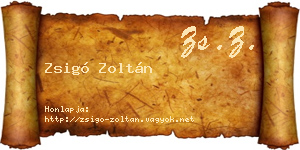 Zsigó Zoltán névjegykártya